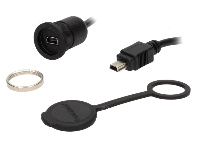 Kabel-adapter; USB B-mini contrastekker,USB B-ministekker Kabel-adapter; USB B-mini contrastekker,USB B-ministekker
